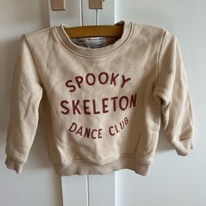 Minimalist Folk Co “spooky skeleton dance club” crewneck sweatshirt, 1-2yr